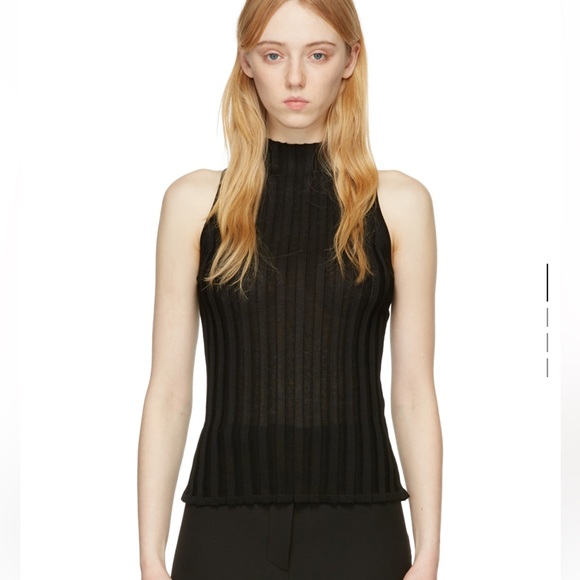 LVIR black Rayon pleated Tank Top size S - Picture 1 of 9